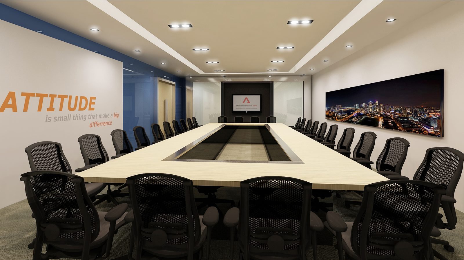 Large boardroom interior