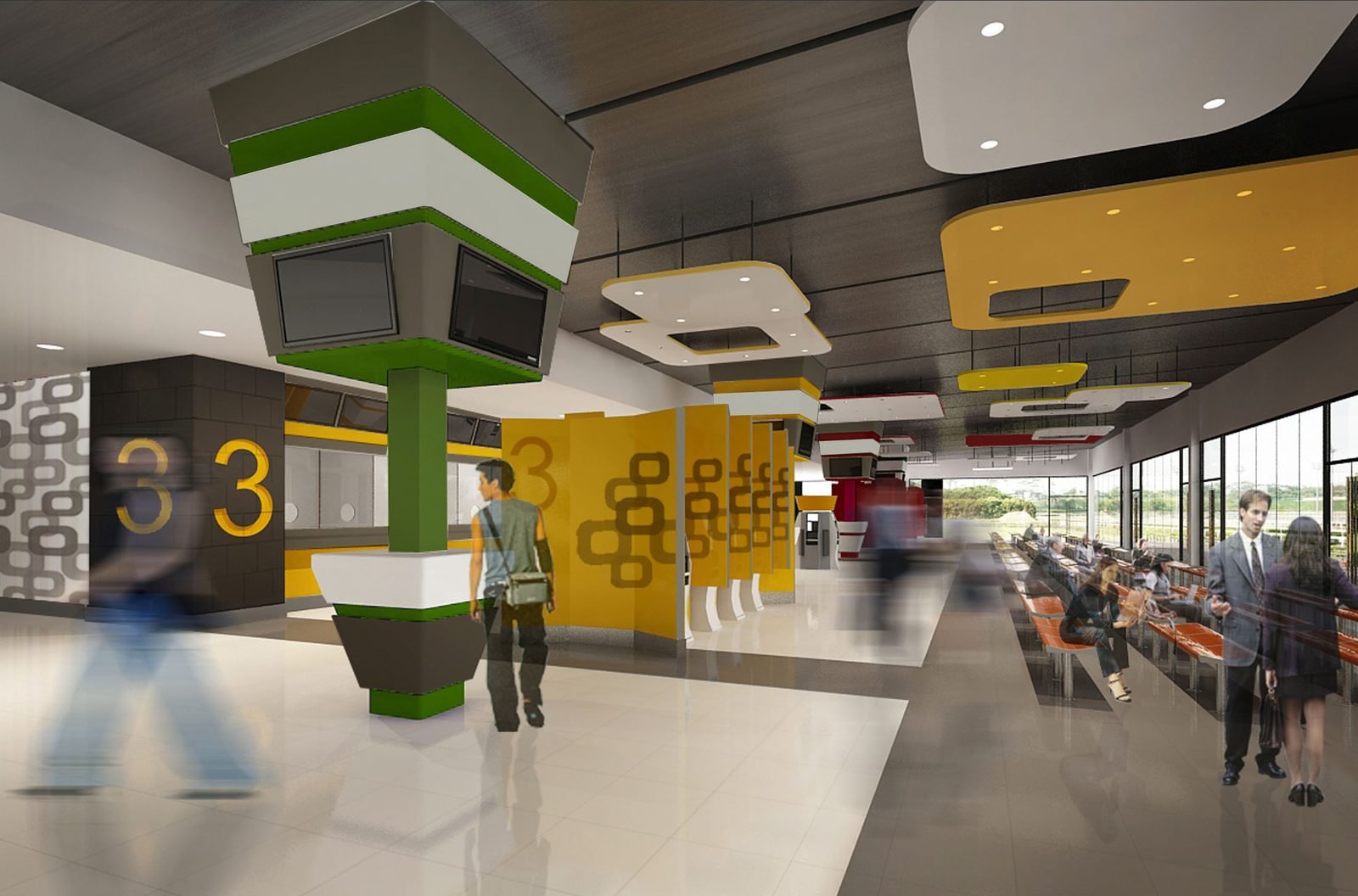 Food court atrium interior